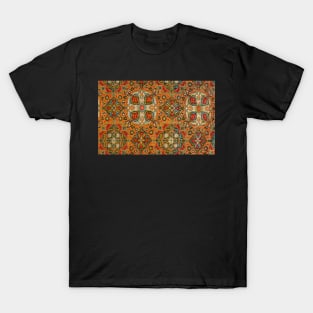 Vibrant orange Persian silk brocade T-Shirt